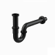 Сифон AlcaPlast A4320BLACK для умывальника DN32, U-форма с накидной 5/4", черный-мат