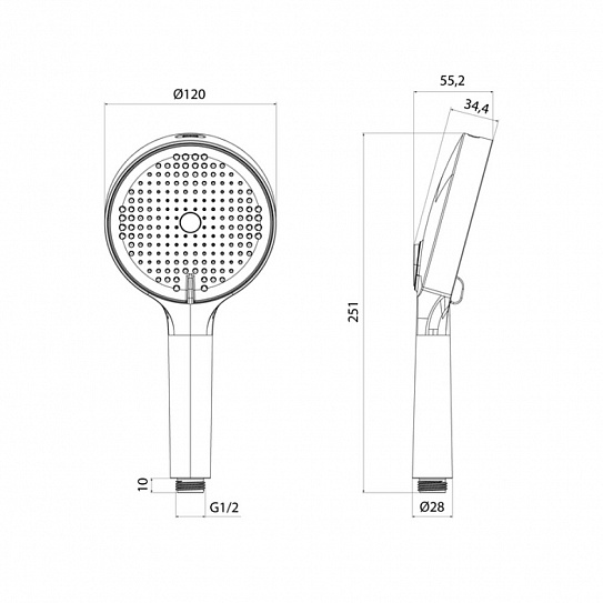 Лейка для душа, хром матовый, Iddis Aiger, AIG4FBCi18