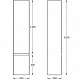 Пенал подвесной правый 165 Kerama Marazzi CUBO CUB.165Lh/WHT.M белый матовый