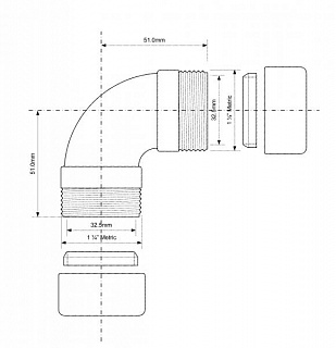 Отвод латунный на 90 гр (D=32мм) 32А-СВ