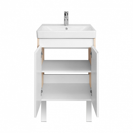 Тумба под раковину AQUATON Сканди Doors 55 белый глянец/дуб верона 1A278801SDB20