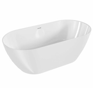 Ванна отдельностоящая 170х80 из литьевого мрамора Катания белая BAS ВА00029