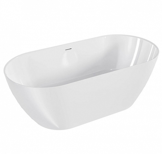 Ванна отдельностоящая 170х80 из литьевого мрамора Катания белая BAS ВА00029
