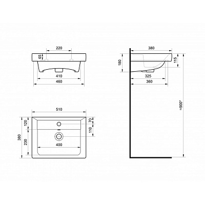 Раковина Santek Тигода 50 1WH302128