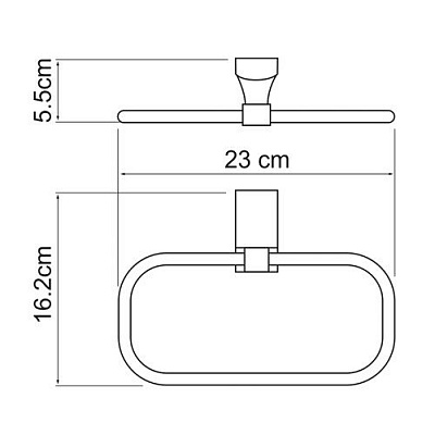 Держатель полотенец кольцо WasserKRAFT Leine K-5060