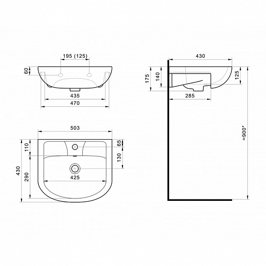 Раковина Santek Ладога 50 мебельная 1WH110256