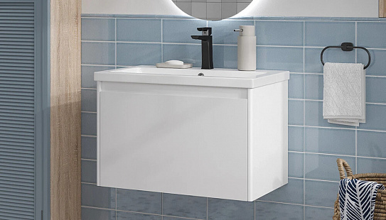 Тумба под раковину Klaufs 700-0-1 (Como) навесная белый Velvex