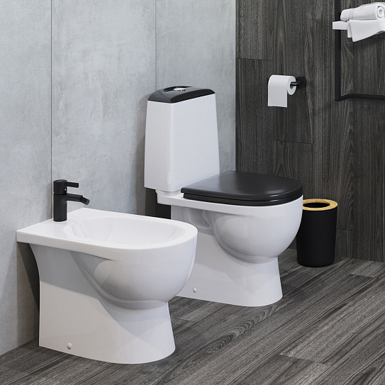 Унитаз-компакт Sanita Luxe Best Color Black (сиденье дюропласт, микролифт) BSTSLCC06100522