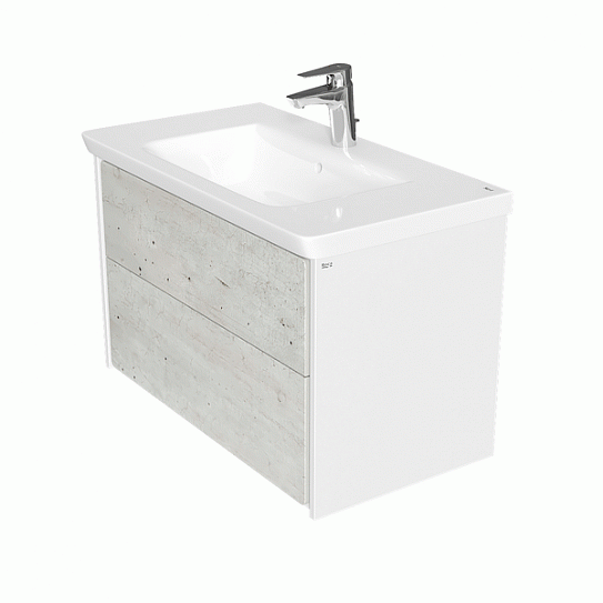 Тумба под раковину Roca Ronda 80 белый матовый/бетон ZRU9303004