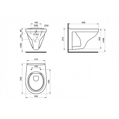 Подвесной унитаз безободковый с инсталляций Сантек Бореаль rimless (с тонким сиденьем, панель белая 1WH501832