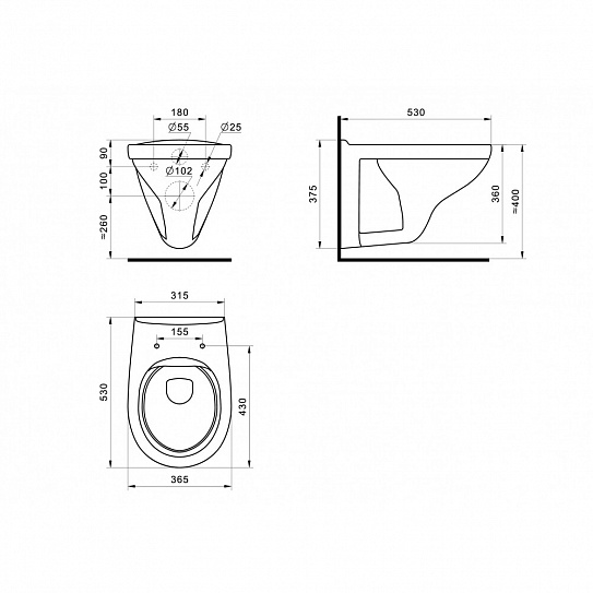 Подвесной унитаз безободковый с инсталляций Сантек Бореаль rimless (с тонким сиденьем, панель белая 1WH501832