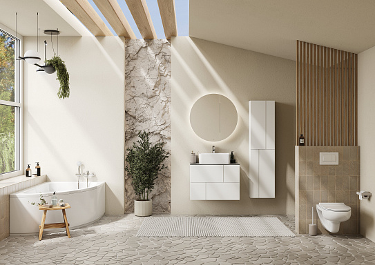 Тумба с раковиной Roca Luna 80 2 ящика ZRU9307765, белый