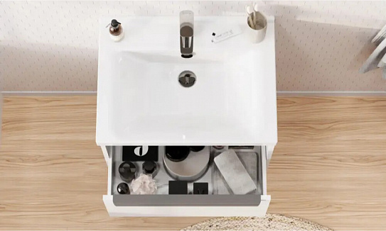 Тумба под раковину Aquaton Хоуп 60 1 створка, белый матовый 1A287201HP2B0 (под рак.146528)