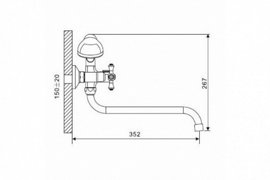 Смеситель для ванны Gappo G2246 хром