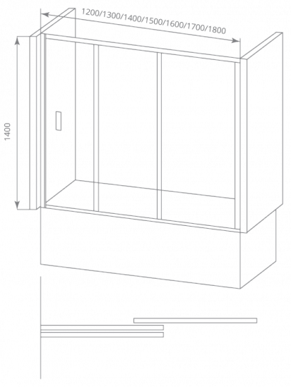 Шторка на ванну 180см Good Door Screen WTW-180-C-CH ПД00103