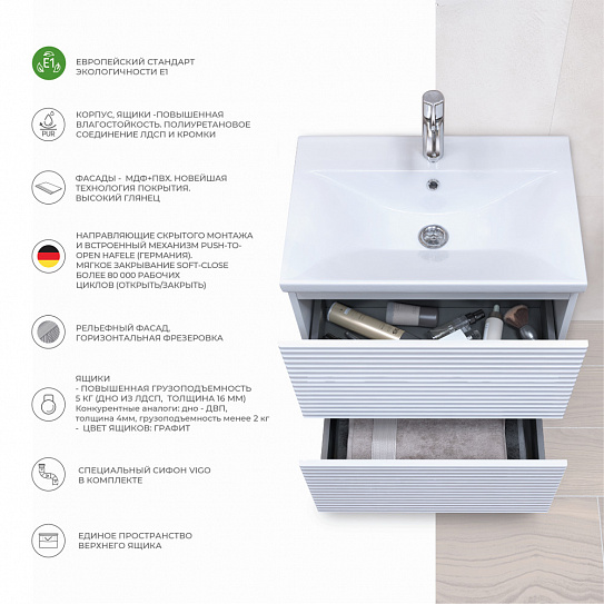 Тумба для ванной комнаты Vigo Otti 800-0-2 без раковины tn.OTT.COM.80.2Y