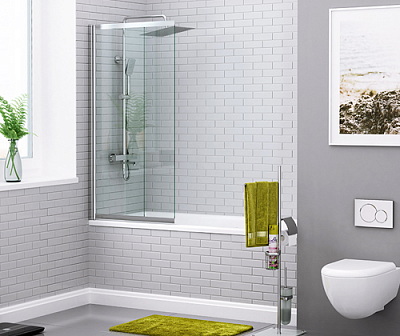 Стеклянная шторка на ванну WasserKRAFT Main 41S02-100 Fixed