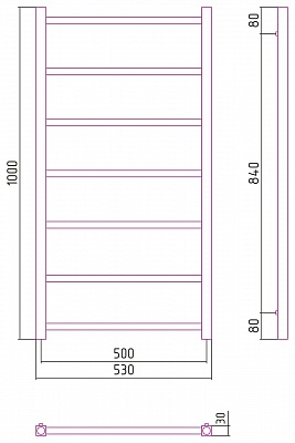 Полотенцесушитель комбинированный Сунержа Модус-ПРОФИ 1000x500