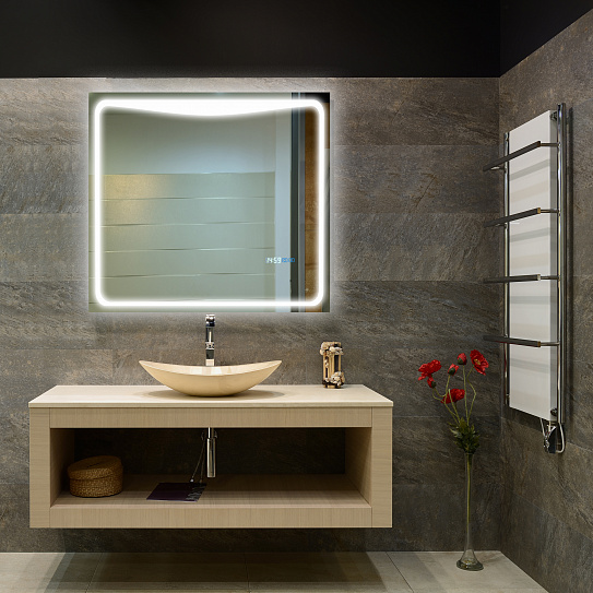 Зеркало в ванную с подсветкой и термообогревом Monterey Алиса 80х70