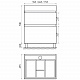 Тумба напольная 2 ящика MIRSANT Karelia 80 УТ000103041 (раковина Simple 80)