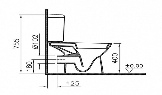 Унитаз-компакт Vitra Eco Normus 9823B099-7204