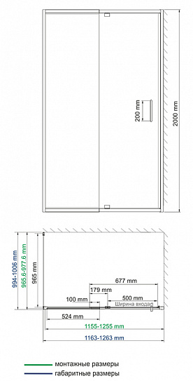 Душевой угол 120х100 Wasserkraft Berkel 48P10