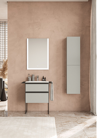 Тумба под раковину Roca Domi 60 2 ящика серый матовый ZRU9307873