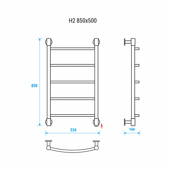 Полотенцесушитель электрический Energy H2 850x500 EETR0000H2855000000