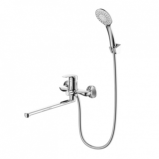 Смеситель для ванны с длинными изливом Milardo Rora глянцевый хром RORSB00M10