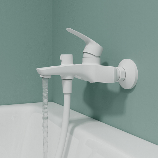 Смеситель для ванны, матовый белый, Iddis Ray, RAYWT02i02WA
