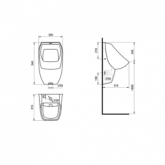Писсуар Santek Гала 1WH501804
