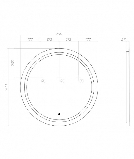 Зеркало круглое VIGO Holly Classic 700 z.HOL.70.Classic