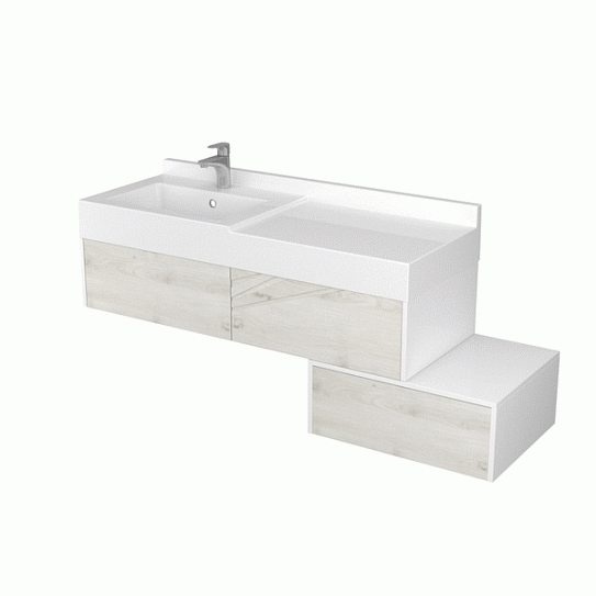 Тумба без раковины Акватон Сакура 120 ольха наварра белый глянец 1A219701SKW80