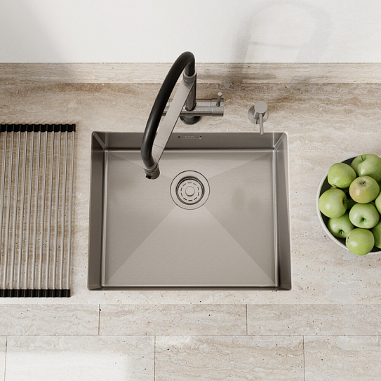 Мойка кухонная Edifice 54х44, для подстольного монтажа IDDIS EDI54S0i77 нержавеющая сталь, цвет сатин