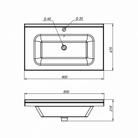 Раковина керамическая MIRSANT Simple 80 УТ000095664
