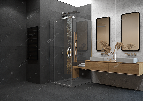 Душевое ограждение 90х90 ALEX BAITLER AB214-90 без поддона