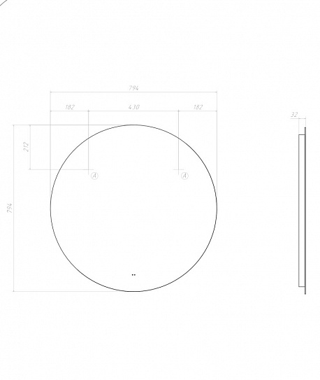 Зеркало круглое Vigo Otti Classic 800