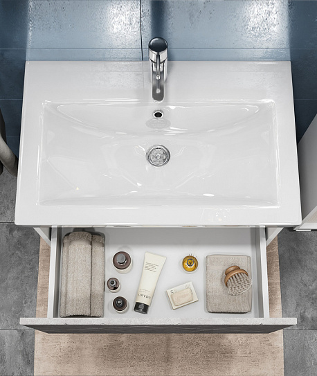 Тумба с раковиной Vigo Geometry 700-0-1 навесная бетон