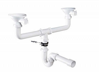 Сифон для мойки двойной ORIO прямоточный одноуровневый RS-41098