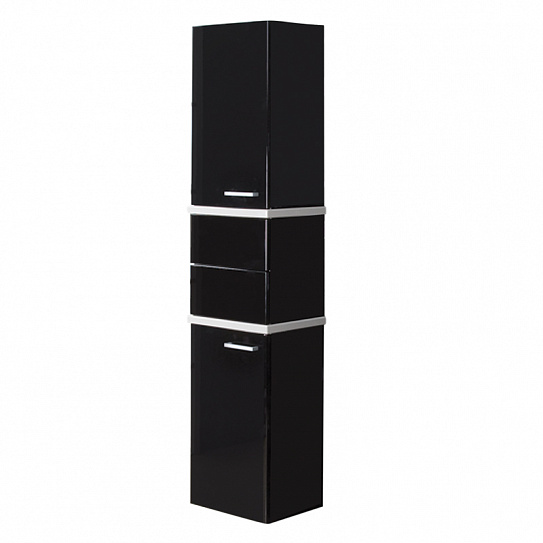 Шкаф пенал 42 см Акватон Турин глянец с белыми панелями 1A118003TU950