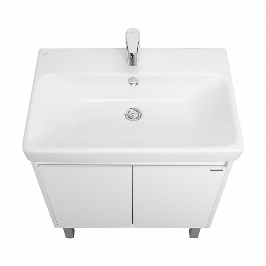 Тумба с раковиной AQUATON Сканди Doors 70 белый глянец/белый матовый 1A278901SD010