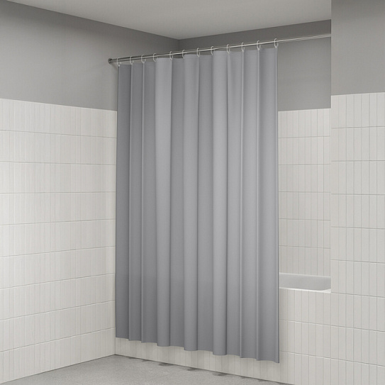 Штора для ванной 200x180 полиэстер, светло-серый, Iddis BS07P18i11
