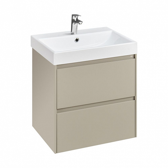 Тумба под раковину Roca Ona 600 бежево-серый матовый 2 ящика A857613510
