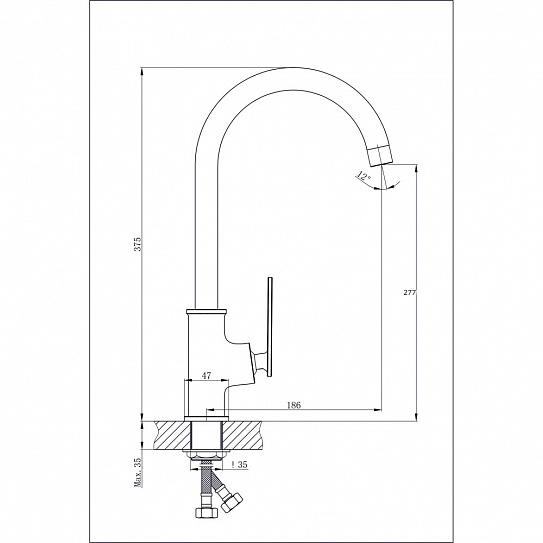 Смеситель для кухонной мойки RUSH Palm PL2530-22