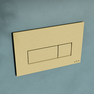 Кнопка смыва для инсталляции VitrA Root Square 740-2325 брашированное золото двойный смыв