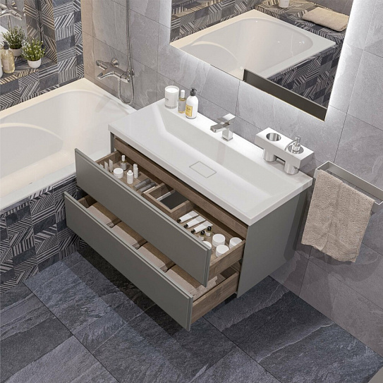 тумба подвесная серая матовая MIRSANT Dante 80 (под рак 262523 Style 80)