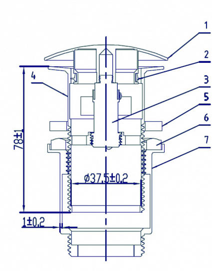 Донный клапан ARROWHEAD 1-1/4" 80мм с переливом 740001