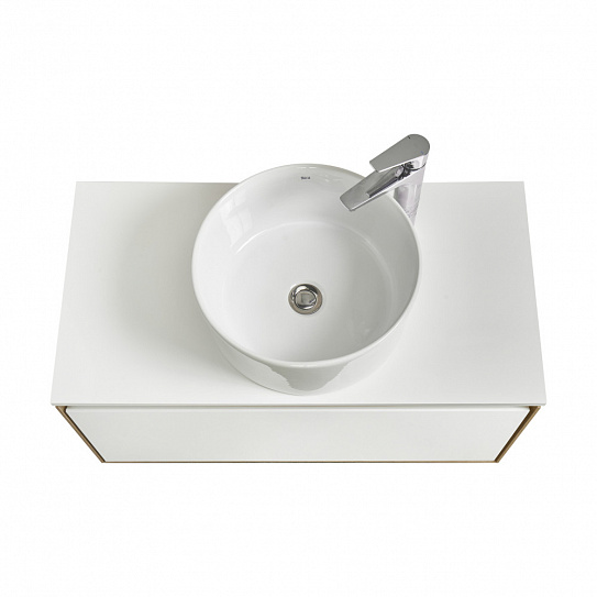 Тумба под накладную раковину Aquaton Либерти 90 дуб эльвезия белый глянец 1A279901LYC70