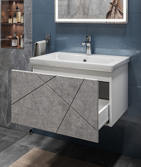 Тумба под раковину Vigo Geometry 600-0-1 (Como) навесная бетон