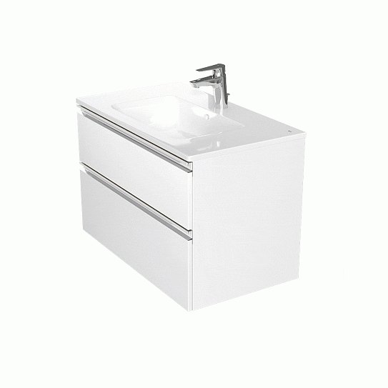 Тумба под раковину Roca The Gap 80 белый глянец 2 ящика A857399806